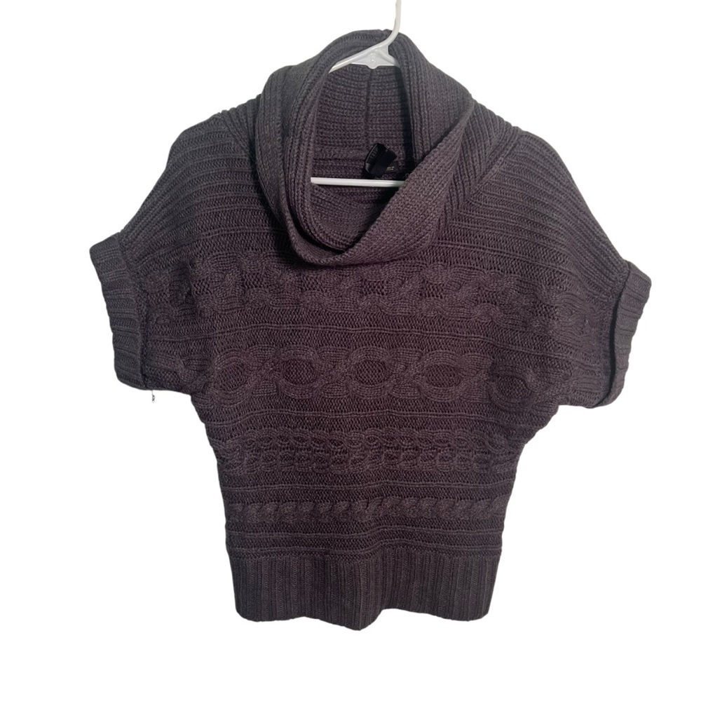 Nine West Jeans Women's Size Small Turtleneck Sweater Dark Gray Cableknit